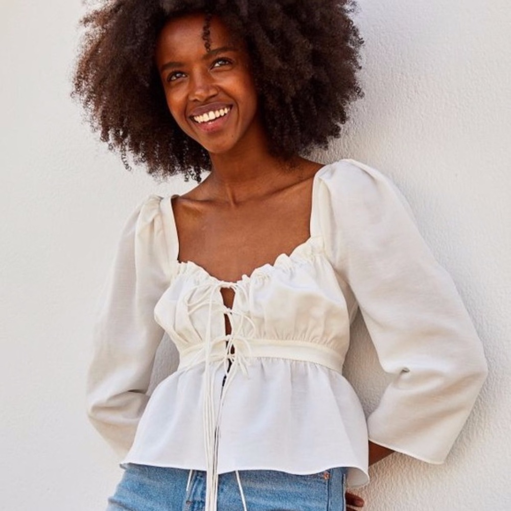 NWT Brock Collection x H&M White Lyocell-blend Blouse